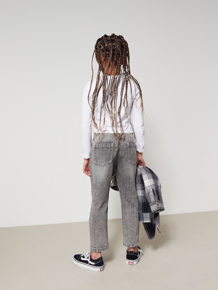 Grau - Verzierte Mom Jeans (3-16 Jahre)​​​​​​​ - Bild 2 von 6