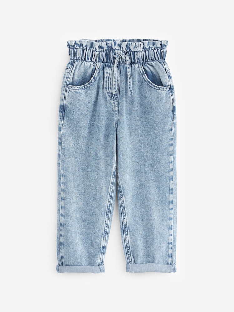 Denim - Paperbag-Jeans mit Bindegürtel im Bund (3–16 J.) - Bild 1 von 3