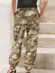 Camouflage Khaki Parachute Cotton Cargo Trousers - Image 4 of 7