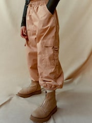 Rust Brown Jersey Lined Parachute Cargo Trousers (3-16yrs) - Image 1 of 7