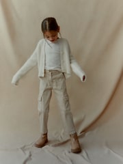 Neutral Straight Leg Cargo Trousers (3-16yrs) - Image 1 of 7