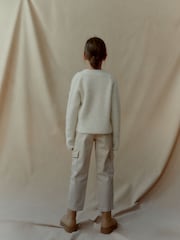 Neutral Straight Leg Cargo Trousers (3-16yrs) - Image 3 of 7