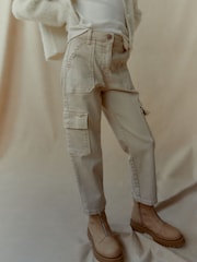 Neutral Straight Leg Cargo Trousers (3-16yrs) - Image 4 of 7