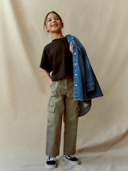 Khaki Green Straight Leg Cargo Trousers (3-16yrs) - Image 1 of 12