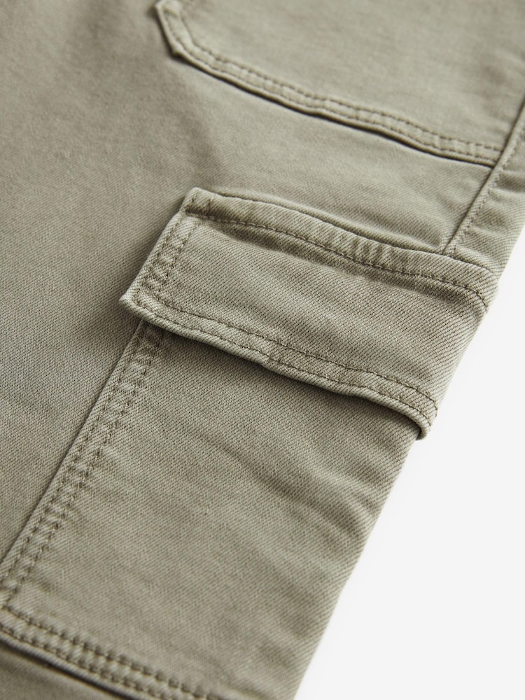 Khaki Green Straight Leg Cargo Trousers (3-16yrs) - Image 12 of 12