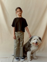 Khaki Green Straight Leg Cargo Trousers (3-16yrs) - Image 2 of 12