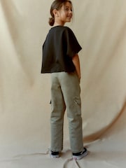 Khaki Green Straight Leg Cargo Trousers (3-16yrs) - Image 4 of 12