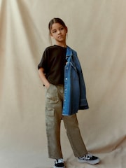 Khaki Green Straight Leg Cargo Trousers (3-16yrs) - Image 5 of 12