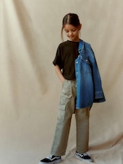 Khaki Green Straight Leg Cargo Trousers (3-16yrs) - Image 6 of 12