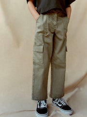 Khaki Green Straight Leg Cargo Trousers (3-16yrs) - Image 8 of 12