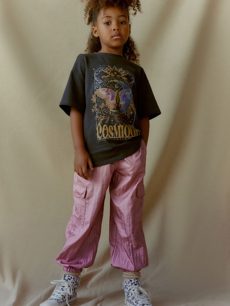Pink Parachute Cargo Cuffed Trousers (3-16yrs) - Image 2 of 7