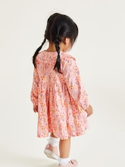 Pink Floral Long Sleeve Tea Dress (3mths-7yrs) - Image 2 of 7