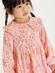 Pink Floral Long Sleeve Tea Dress (3mths-7yrs) - Image 3 of 7