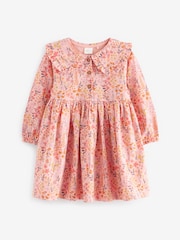 Pink Floral Long Sleeve Tea Dress (3mths-7yrs) - Image 5 of 7