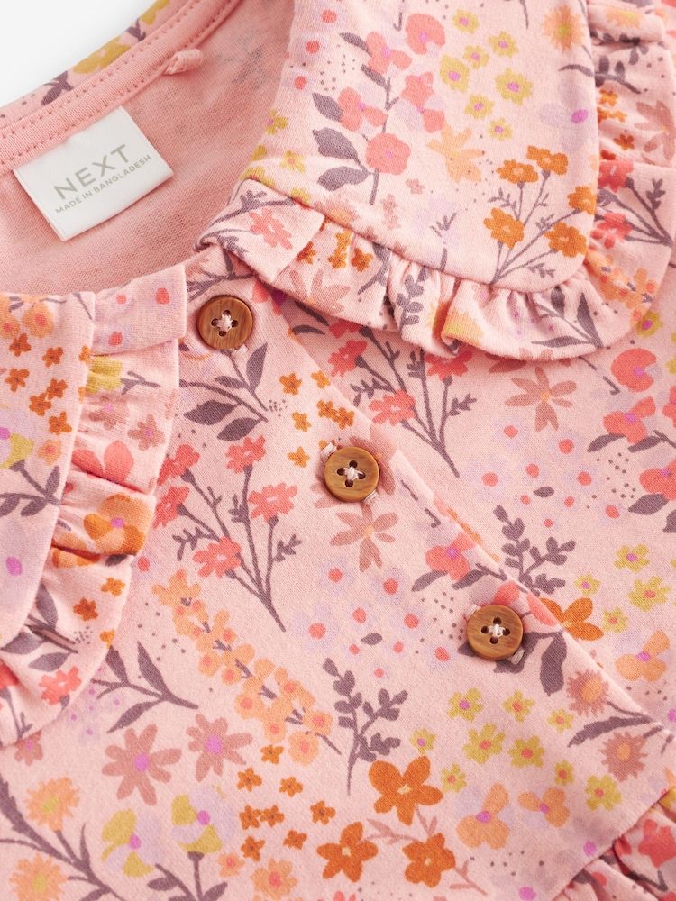 Pink Floral Long Sleeve Tea Dress (3mths-7yrs) - Image 7 of 7