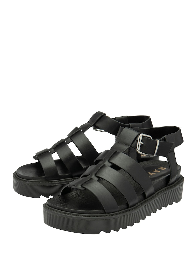 Ravel Black Fisherman Platform Sandals - Image 2 of 4