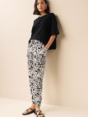 Black and White Floral Jersey Joggers - Image 2 of 7