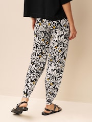 Black and White Floral Jersey Joggers - Image 3 of 7