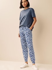 Blue Floral Jersey Joggers - Image 2 of 6