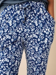 Blue Floral Jersey Joggers - Image 4 of 6
