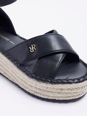 River Island Black Wide Fit Espadrille Flatform Sandals - Image 4 of 4
