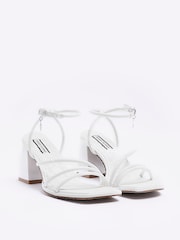 River Island White Strappy Block Heeled Sandals - Image 2 of 4