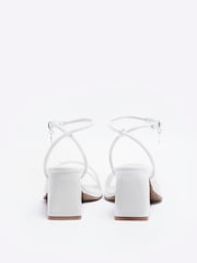 River Island White Strappy Block Heeled Sandals - Image 3 of 4
