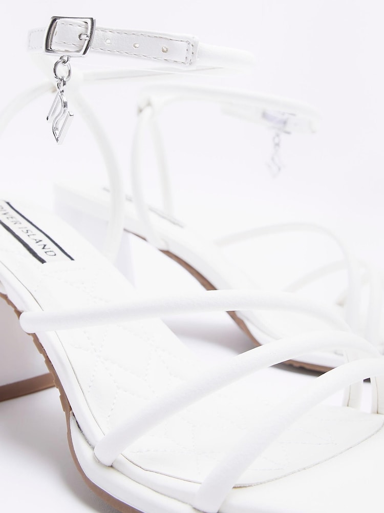 River Island White Strappy Block Heeled Sandals - Image 4 of 4 River Island White Strappy Block Heeled Sandals - Image 4 of 4
