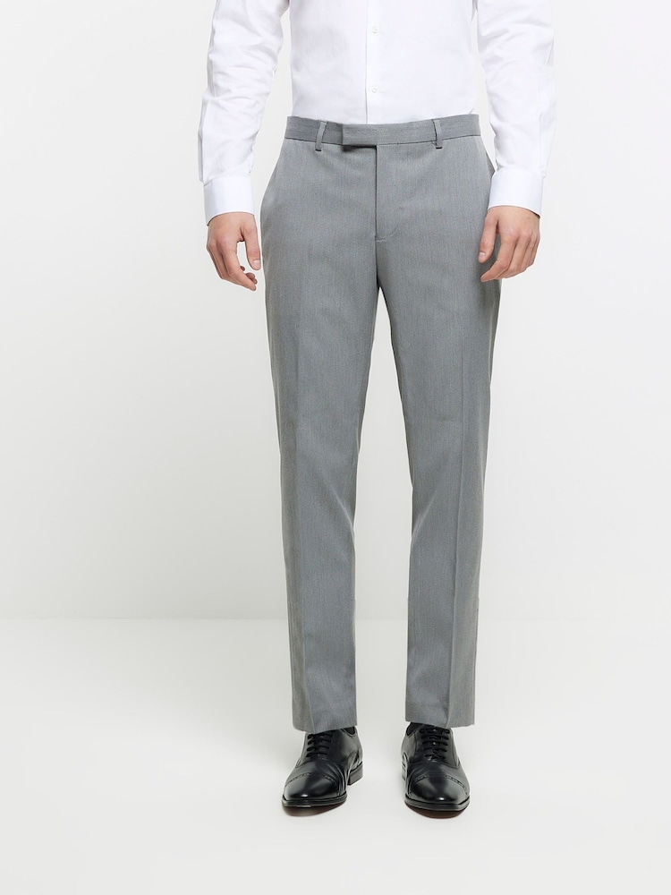 Grau - River Island Anzug aus Twill in Skinny Fit: Hose - Bild 1 von 4 Grau - River Island Anzug aus Twill in Skinny Fit: Hose - Bild 1 von 4