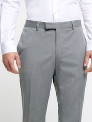 River Island Grey Skinny Twill Suit Trousers - Image 4 of 4
