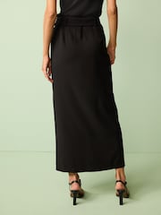 Black Smart Belted Midi Skirt - Image 4 of 7