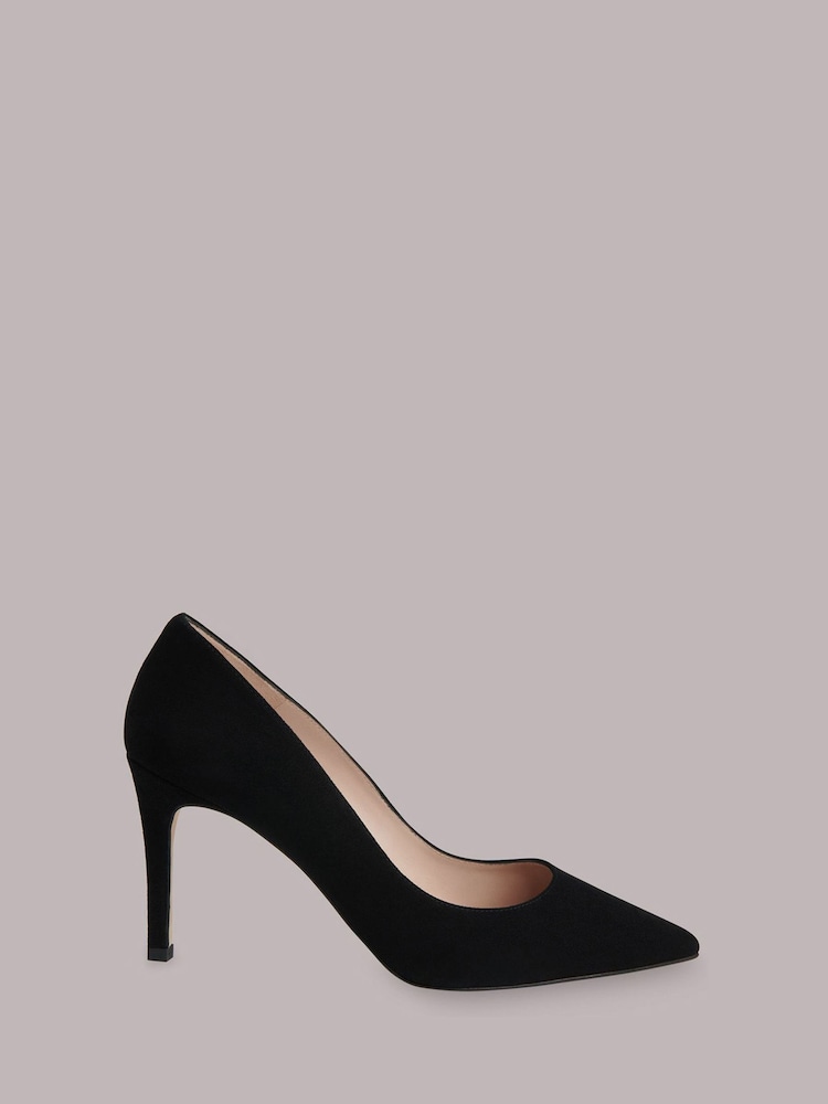 Whistles Black Suede Corie Heeled Shoes - Image 1 of 4 Whistles Black Suede Corie Heeled Shoes - Image 1 of 4