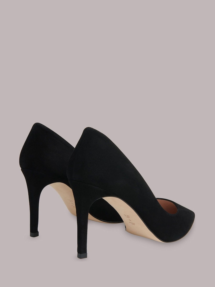 Whistles Black Suede Corie Heeled Shoes - Image 1 of 3