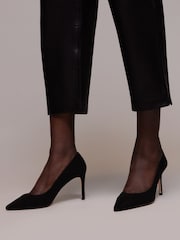 Whistles Black Suede Corie Heeled Shoes - Image 2 of 3