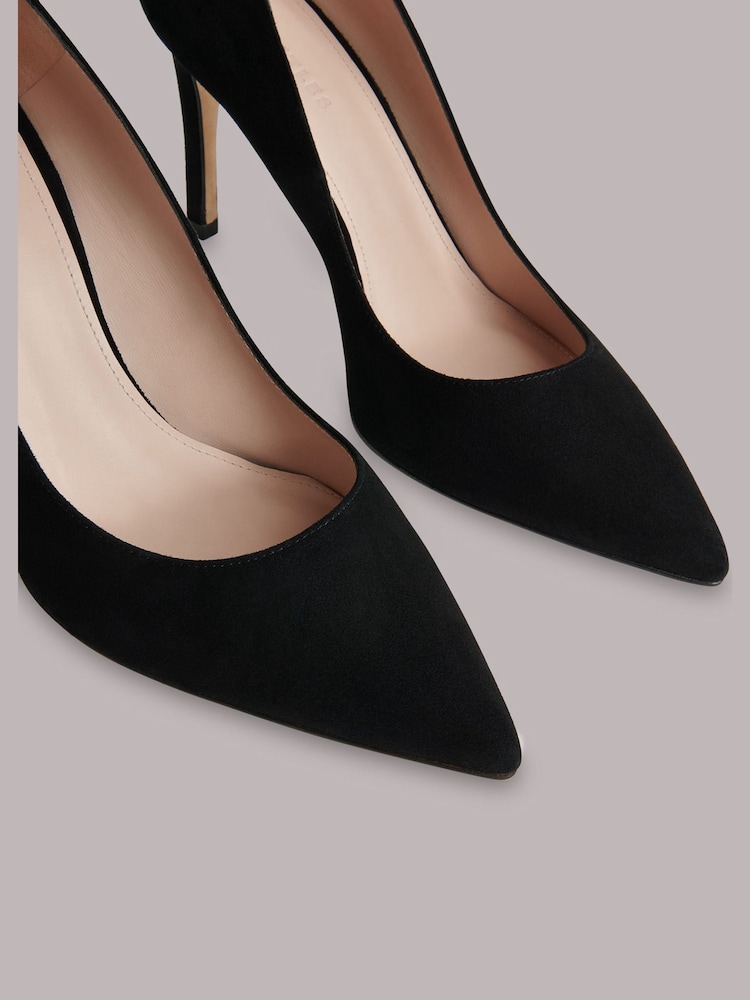 Whistles Black Suede Corie Heeled Shoes - Image 3 of 3