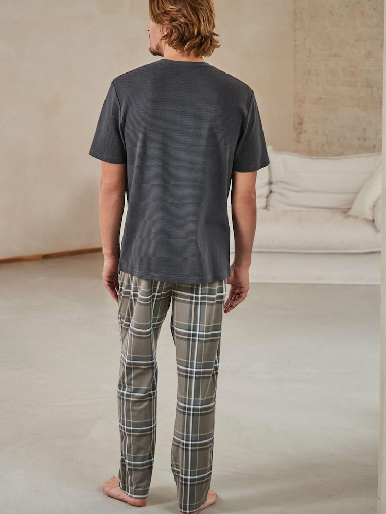 Slate Grey Check Motionflex Cosy Pyjamas Set - Image 2 of 7