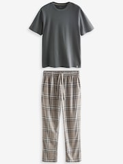 Slate Grey Check Motionflex Cosy Pyjamas Set - Image 4 of 7