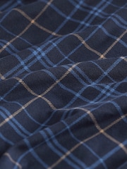 Navy Blue Check Cuffed Motionflex Long Sleeve Cosy Pyjamas - Image 9 of 10