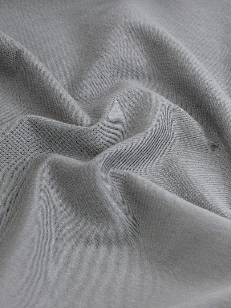Slate Grey/Navy Long Sleeve Jersey 100% Cotton Pyjamas Set - Image 10 of 10