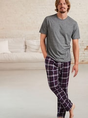 Grey/Plum Purple Motionflex Cosy Pyjamas Set - Image 1 of 8