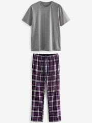 Grey/Plum Purple Motionflex Cosy Pyjamas Set - Image 6 of 8
