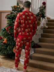 Red Reindeer Matching Family Mens Cosy Pyjamas - Image 4 of 9