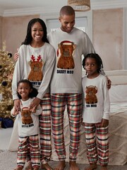 Grau/Rot Hamish - Herren Kuscheliger Pyjama aus Baumwolle (Familienkollektion) - Bild 3 von 4