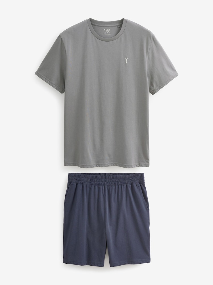Gris/Marine - Ensemble short de pyjama en jersey - Image 10 of 13
