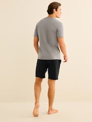 Grey/Navy Jersey Pyjamas Shorts Set - Image 3 of 13