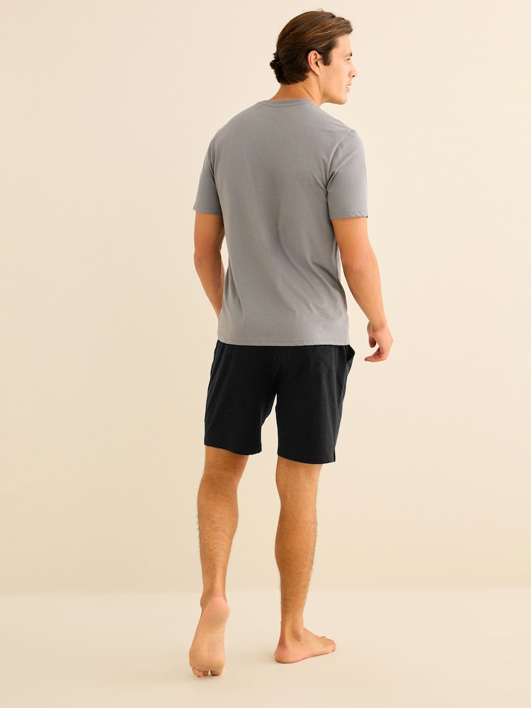 Gris/Marine - Ensemble short de pyjama en jersey - Image 3 of 13