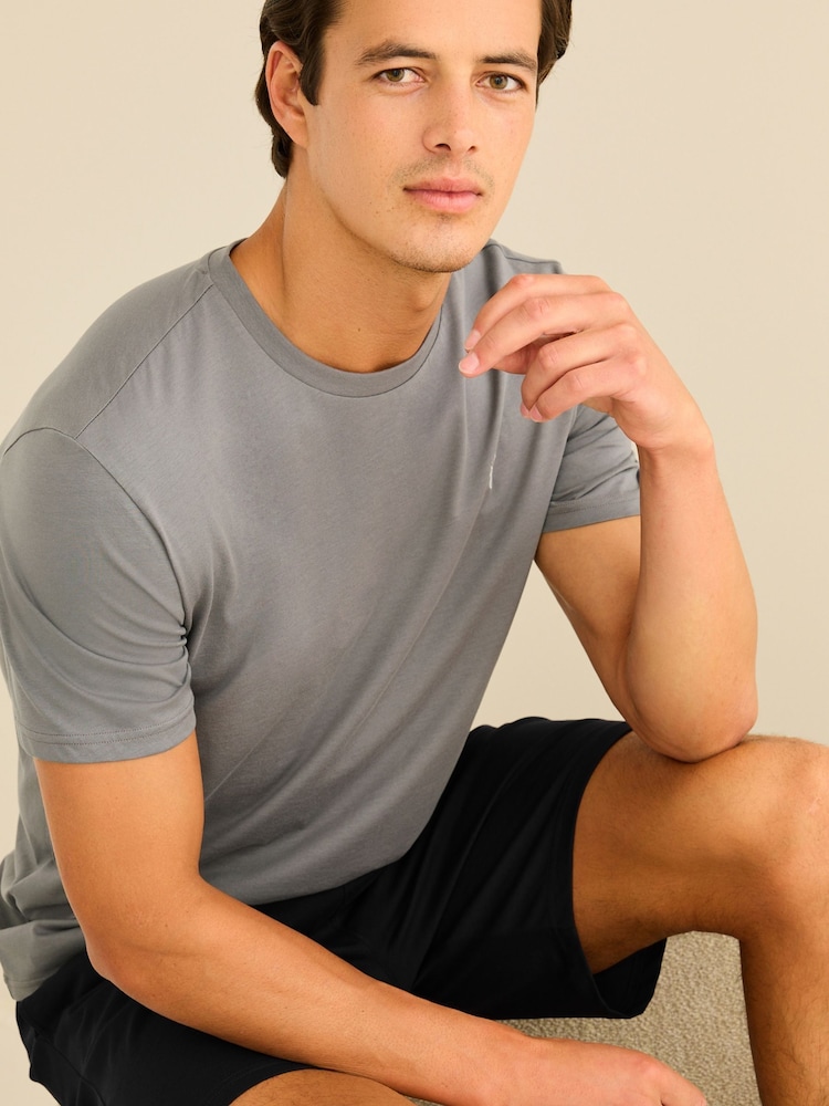 Gris/Marine - Ensemble short de pyjama en jersey - Image 4 of 13