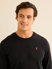 Black/Grey Long Sleeve Jersey 100% Cotton Pyjamas Set - Image 6 of 11