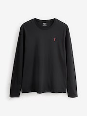 Black/Grey Long Sleeve Jersey 100% Cotton Pyjamas Set - Image 9 of 11