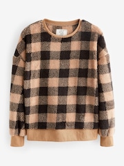Kariert, Neutral - Kuscheliger Fleece-Pyjama für Herren, Familienkollektion - Bild 7 von 8